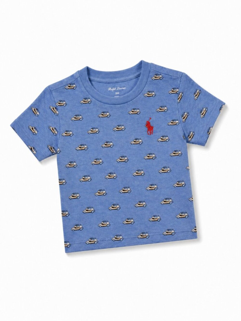NWT Ralph Lauren Baby Boys Car Print Shirt 9 Months Cotton T-Shirt